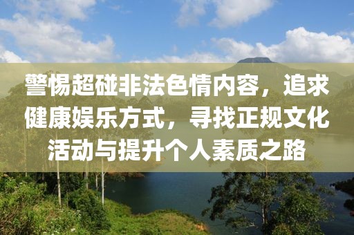 警惕超碰非法色情内容，追求健康娱乐方式，寻找正规文化活动与提升个人素质之路