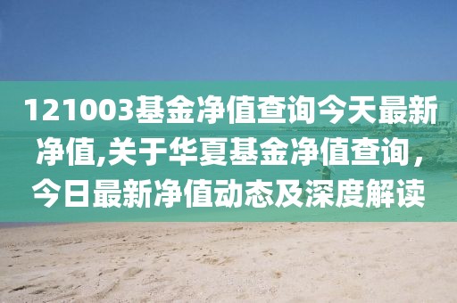 121003基金净值查询今天最新净值,关于华夏基金净值查询，今日最新净值动态及深度解读